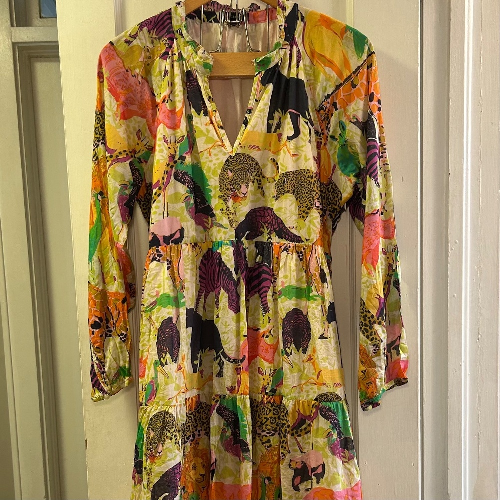 J. Crew Multicolor Animal-Print Midi Dress - Picture 2 of 8